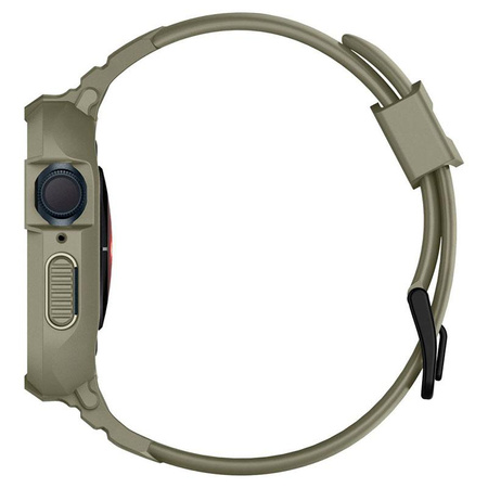 Spigen Rugged Armor Pro - Armband mit Gehäuse für Apple Watch 44/45 mm (Vintage Khaki)