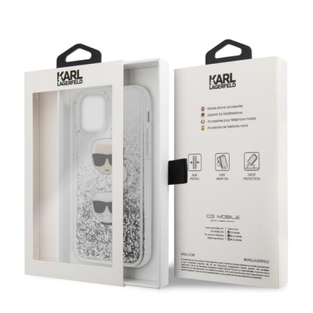 Karl Lagerfeld Liquid Glitter Hearts - Etui iPhone 11