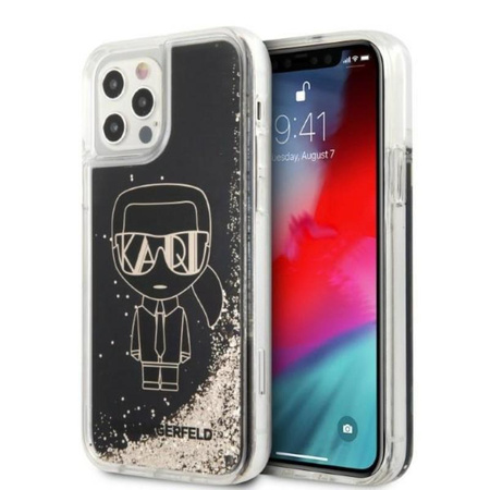 Karl Lagerfeld Liquid Glitter Gatsby - iPhone 12 / iPhone 12 Pro Tasche (schwarz)