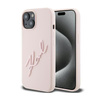 Karl Lagerfeld Silikonové pouzdro Karl Script - iPhone 15 (růžové)