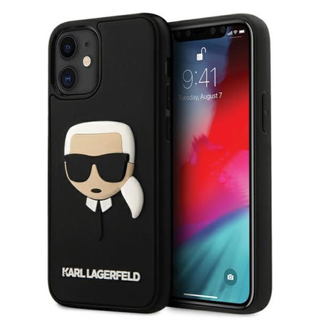 Karl Lagerfeld 3D Gummi Karl`s Head - iPhone 12 mini Hülle (schwarz)