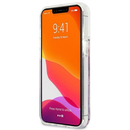 Pouzdro Guess Liquid Glitter 4G Big Logo - iPhone 13 Pro Max (růžové)
