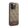 Guess 4G Bottom Stripe Metal Logo Collection - iPhone 14 Pro Case (brown)