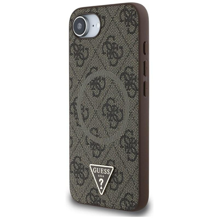 Guess 4G Ring Triangle Logo MagSafe - Tasche für iPhone 16e (braun)