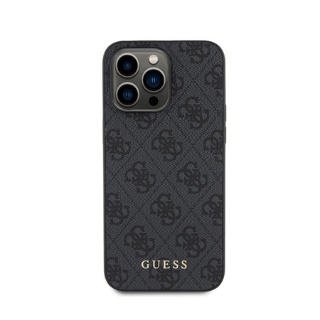 Guess 4G Metal Gold Logo - pouzdro pro iPhone 15 Pro Max (šedé)