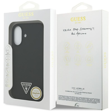Guess Silicone Triangle Logo MagSafe - Pouzdro iPhone 17 (černý)
