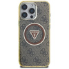 Guess IML Metal Glitter 4G Circle Triangle MagSafe - Case for iPhone 16 Pro (brown)