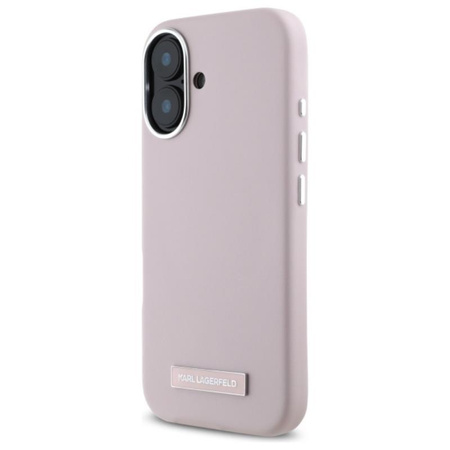 Karl Lagerfeld FW Metal Plate MagSafe - iPhone 16 Case (pink)