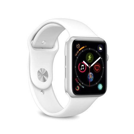 PURO ICON - Elastisches Sportarmband für Apple Watch 38/40/41 mm (S/M & M/L) (weiß)