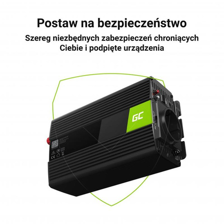 Green Cell - Convertisseur de tension Onduleur 24V à 230V 500W/1000W Onde sinusoïdale pure