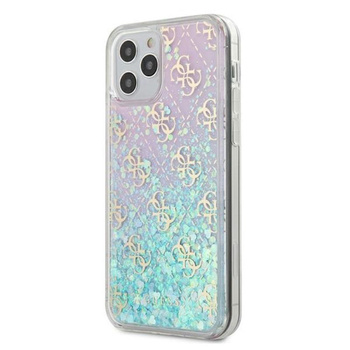 Guess 4G Liquid Glitter - iPhone 12 Pro Max Tasche (rosa/türkis)