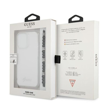 Guess Black Pearl Strap - iPhone 13 Pro Case (transparent)