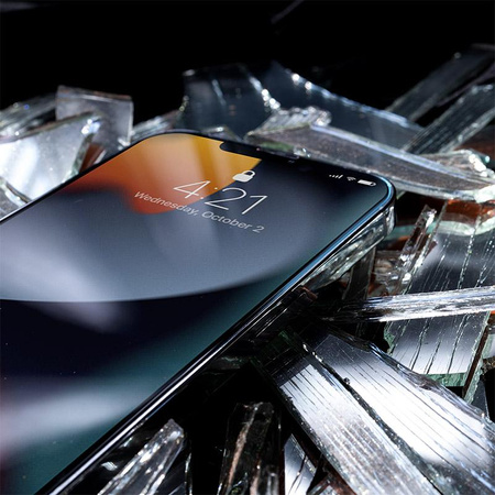 Crong 7D Nano Flexible Glass - Niepękające szkło hybrydowe 9H na cały ekran iPhone 13 mini 