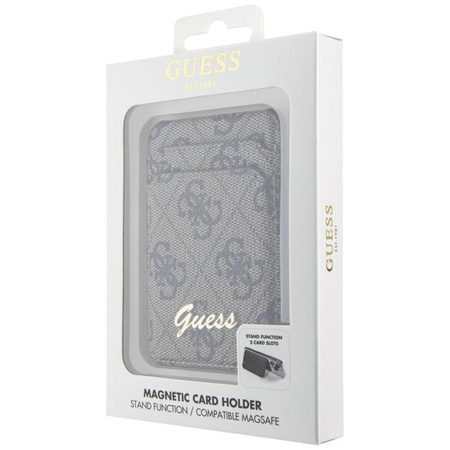 Guess Wallet Cardslot Stand MagSafe 4G Classic Logo - Magnetische Brieftasche mit Standfunktion (braun)