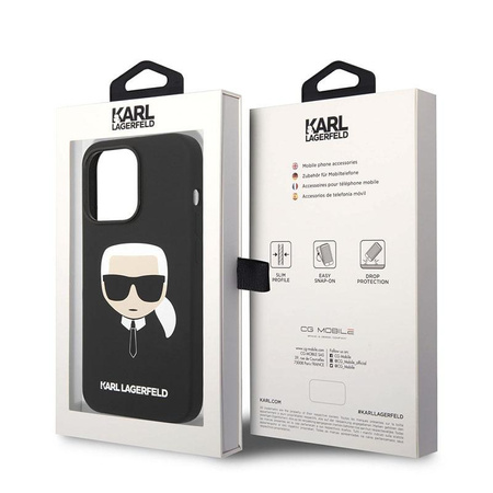 Karl Lagerfeld Silicone Ikonik Karl's Head MagSafe - pouzdro pro iPhone 14 Pro Max (černé)