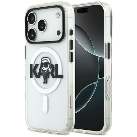 Karl Lagerfeld IML Karl Sketch Logo MagSafe - Pouzdro iPhone 17 Pro (průhledné)