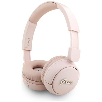 Guess Metal Logo Script - Écouteurs intra-auriculaires sans fil Bluetooth V5.3 (rose)