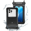 Spigen A611P Universal Waterproof Float Case 2-Pack - Waterproof Case for Smartphones up to 6.9" (Matte Black)