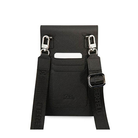 Karl Lagerfeld Embossed RSG Wallet Phone Bag - Bag for smartphone and accessories (Black)