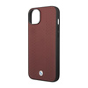 BMW Leather Diamond Pattern - Tasche für iPhone 14 (Burgundisch)