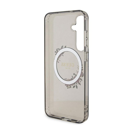 Guess IML Flowers Wreath MagSafe - Samsung Galaxy S24+ Case (black)