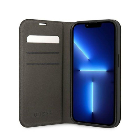 Guess 4G Metal Camera Outline Booktype Case - Etui iPhone 14 Plus (czarny)
