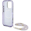 Guess Palm Trees Triangle Pearl Strap MagSafe - Hülle für iPhone 16 Pro Max (violett)