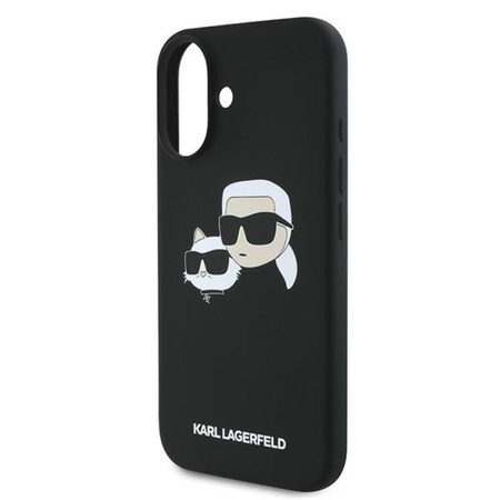 Karl Lagerfeld Silicone Double Heads Print MagSafe - Case iPhone 16 Plus (black)