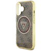 Guess IML Metal Glitter 4G Circle Triangle MagSafe - Coque pour iPhone 16 (marron)