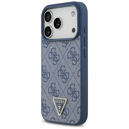 Guess Leather 4G Triangle Strass MagSafe - Case iPhone 17 Pro (Blue)