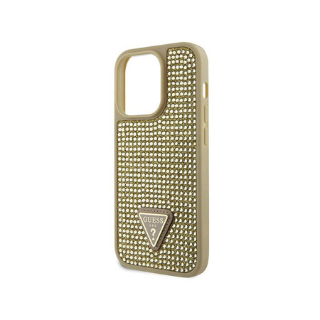 Guess Rhinestone Triangle - iPhone 14 Pro Case (Gold)