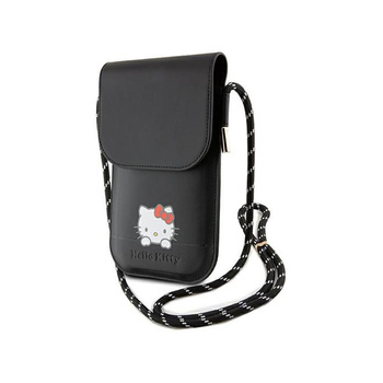 Hello Kitty Leather Daydreaming Cord - Crossbody taška na telefon (černá)