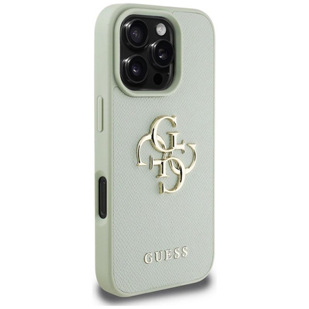 Guess Grained Big 4G Logo Small Classic Logo - pouzdro pro iPhone 16 Pro Max (zelené)
