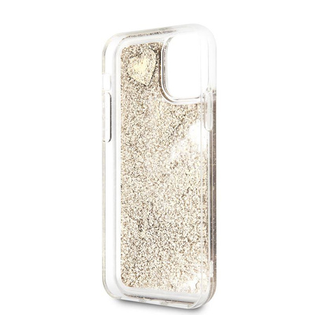 Guess Liquid Glitter Hearts - iPhone 11 Pro Case (Gold)
