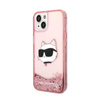 Karl Lagerfeld Liquid Glitter NFT Choupette Head - Hülle für iPhone 14 Plus (Pink)