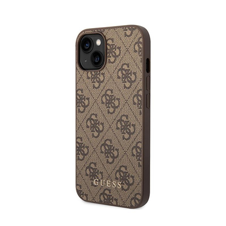 Guess 4G Metal Gold Logo - Coque pour iPhone 15 Plus (marron)