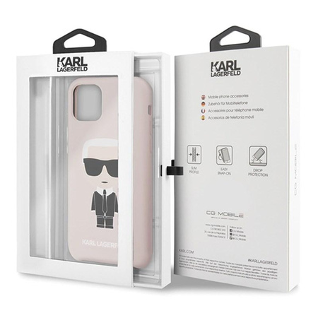 Karl Lagerfeld Fullbody szilikon Iconic - iPhone 11 tok (rózsaszín)