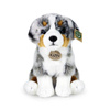Rappa - Mascotte realistica in peluche del cane da pastore australiano seduta 30 cm Eco-Friendly