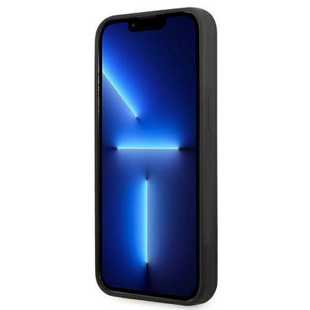 Silikonové pouzdro Guess s trojúhelníkovým logem - iPhone 13 Pro Max (černé)