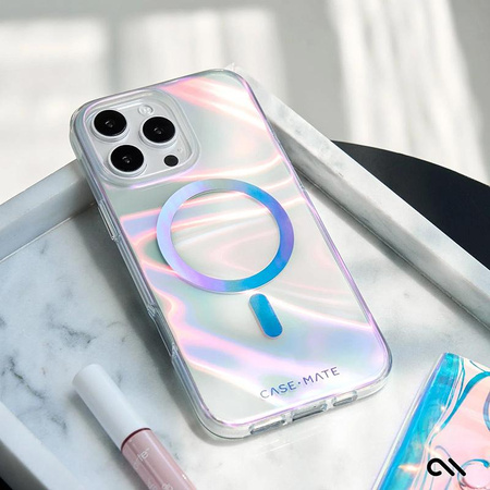 Etui Case-Mate Soap Bubble MagSafe do iPhone 16 Pro Max – Efekt Tęczowej Poświaty