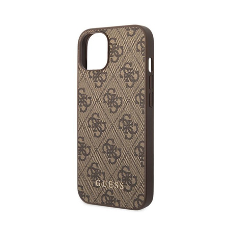 Guess 4G Metal Gold Logo - iPhone 15 Plus Tasche (braun)