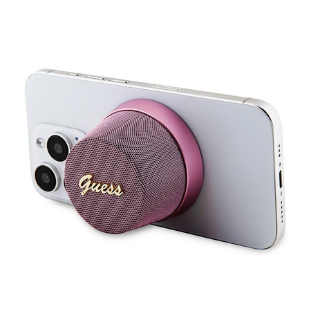 Guess Magnetic Script Metal Logo - Bluetooth Lautsprecher V5.3 (rosa)
