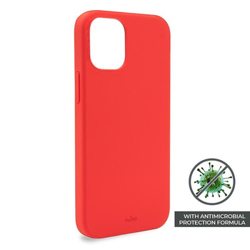 PURO ICON Cover - Pouzdro iPhone 12 / iPhone 12 Pro s antibakteriální ochranou (červené)