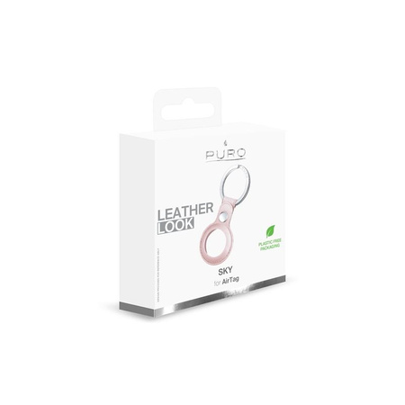 Puro SKY Case - Apple AirTag Schlüsselanhänger aus Öko-Leder (sandrosa)