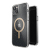 Speck Presidio Perfect-Clear with Glitter + MagSafe - Case for iPhone 15 Plus / 14 Plus with MICROBAN coating (Clear / Gold Glitter)