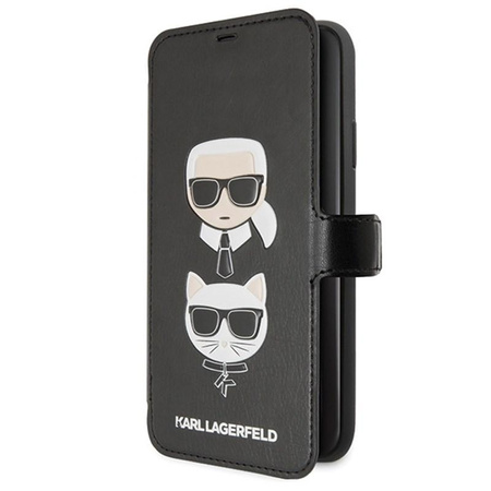 Karl Lagerfeld Booktype - iPhone 11 Pro Max Hülle mit Kartenfächern (Schwarz)