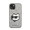 Karl Lagerfeld NFT Glitter Choupette Patch - pouzdro pro iPhone 14 Plus (stříbrné)