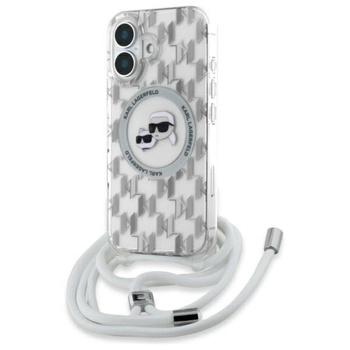 Karl Lagerfeld IML Crossbody Monogram Karl & Choupette Head MagSafe - Hülle für iPhone 16 (transparent)