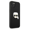 Karl Lagerfeld PU bőr Karl's Head Metal - iPhone 13 tok (fekete)