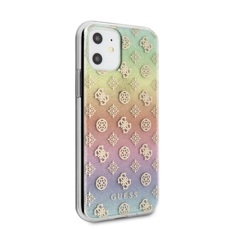 Guess 4G Pfingstrose schillernd - iPhone 11 Hülle (Regenbogen)